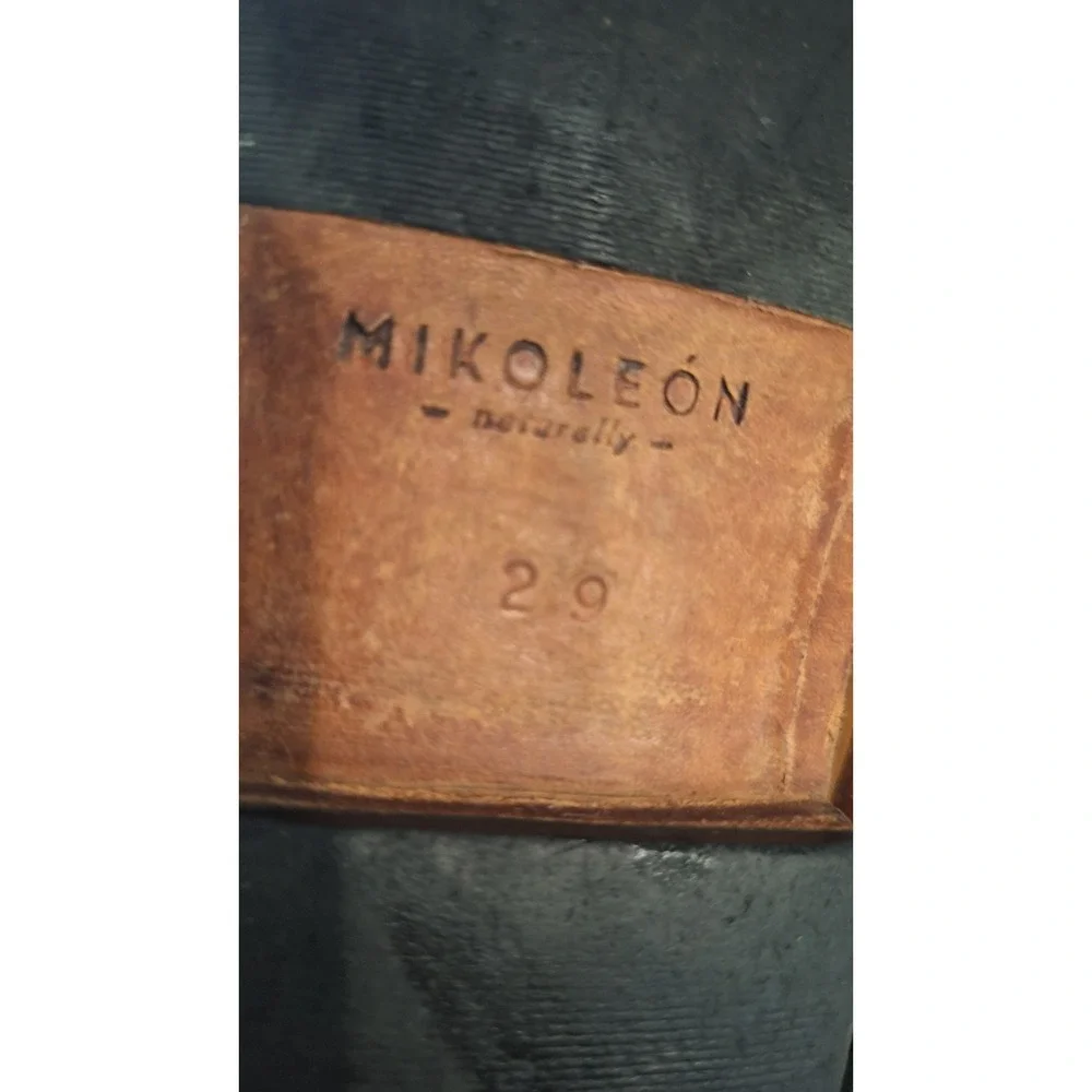 Mikoleon Kids Brown Leather Lace Up Cap Toe Boots Side Pocket EU 29
